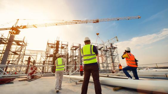 Workers at construction site