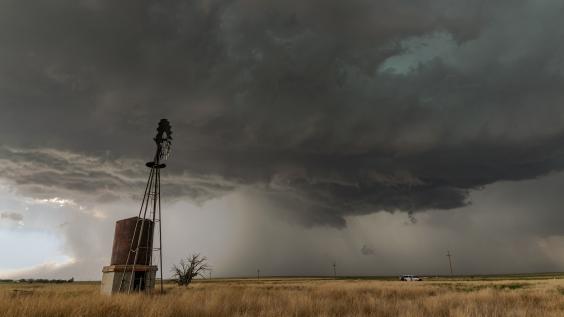 Windmill in a storm