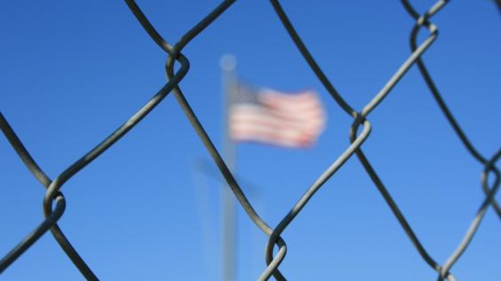 fence and flag