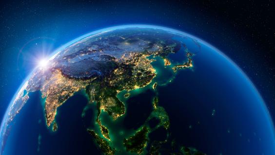Asia at night