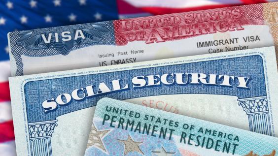 This photo shows identification documents for U.S. immigrants.