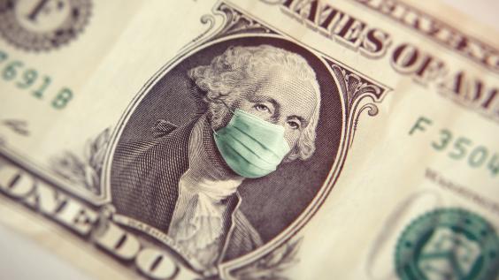 On a $1 bill, George Washington wears a mask.