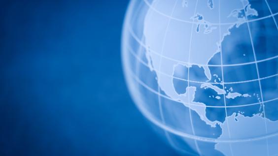 North and South America on a globe.