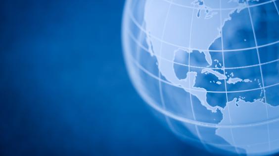 Globe showing Americas