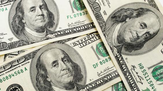 One hundred dollar bills