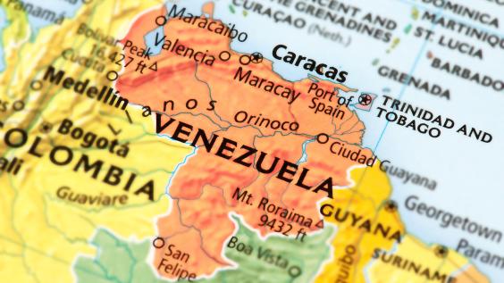 A map focused on Venezuela.
