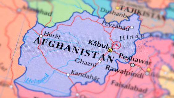 Afghanistan on a map.