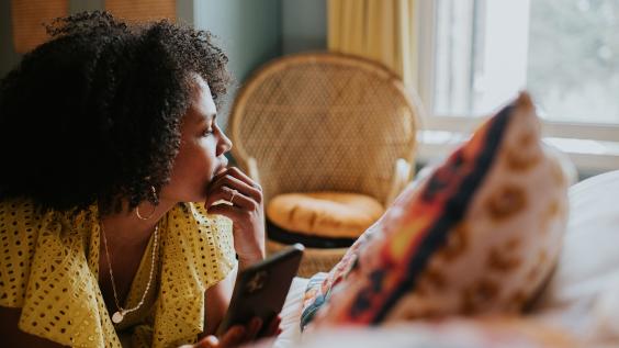 Woman looking at phone