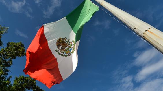 Mexican flag from below