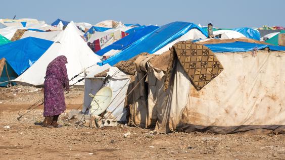 Woman at refugee camp in Syria