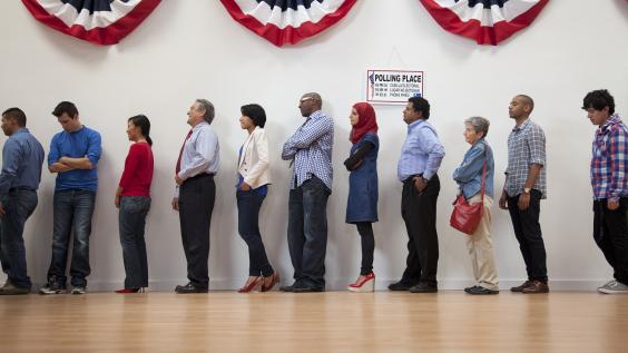 Line for voting in a US election