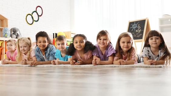 Kindergarten children in classroom