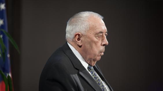 George W.S. Abbey speaks at an event in 2016