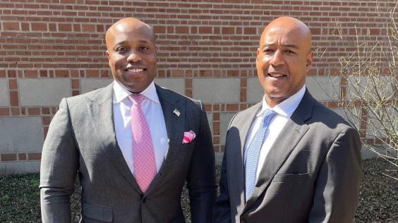 US Rep Wesley Hunt with Rice President DesRoches