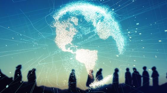 Group of people and global network concept