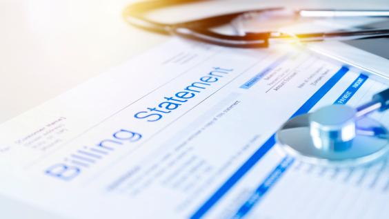  Health care billing statement with stethoscope 