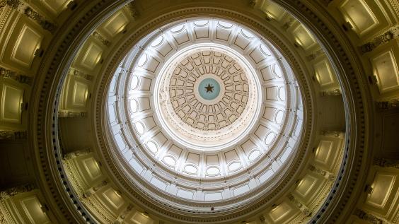 The State Capitol dome is viewed from the rotunda below on May 20, 2022, in Austin, Texas.