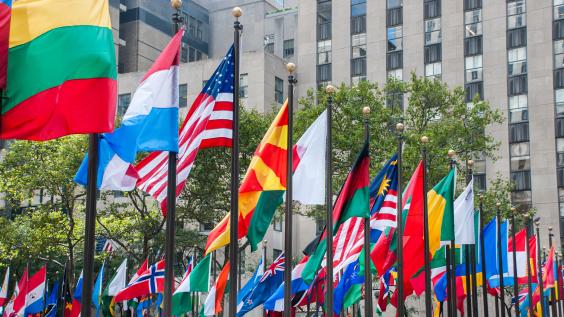 Flags outside UN