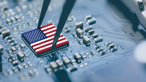 US Flag on a processor