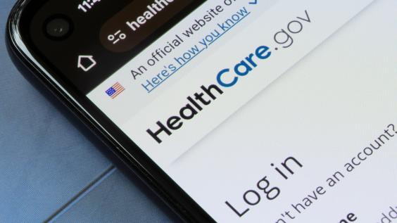 Login page of HealthCare.gov, a health insurance exchange website operated under the United States federal government.