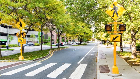 Pedestrian crossing in the city