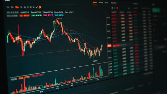 Chart showing stock market decline