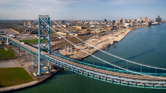 The Ambassador Bridge remains the largest international suspension bridge in North America.