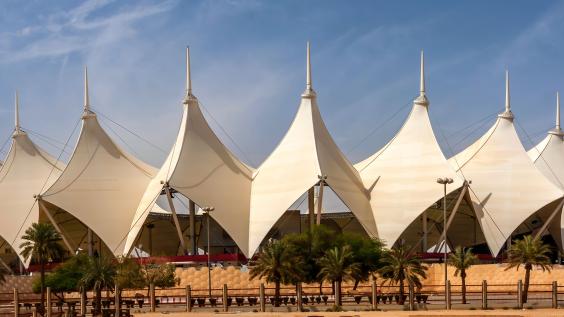 External view of King Fahd International Stadium in Riyadh, Saudi Arabia