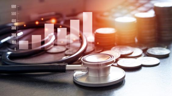 Medical payment and healthcare investment concept 