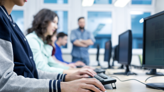 Computer science classroom at university