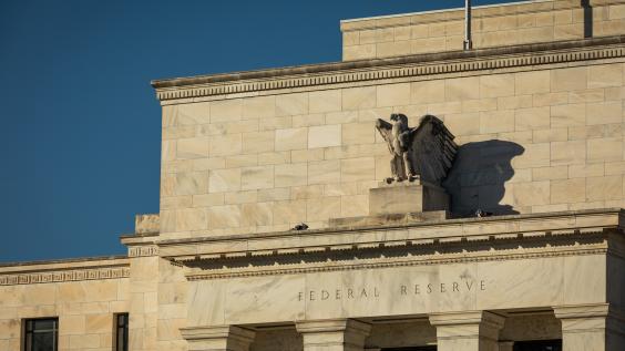 partial view of Federal Reserve headquarters building