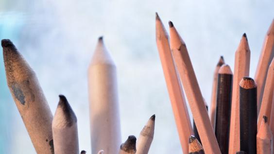 Drawing pencils in cup