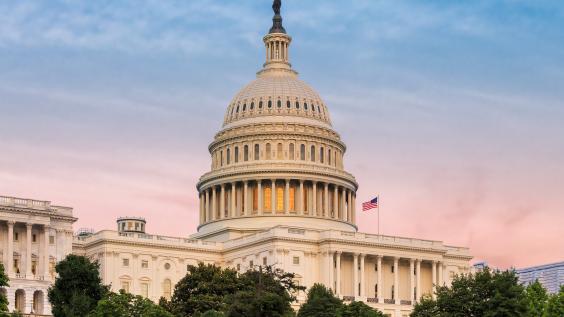 US Capitol at sunset