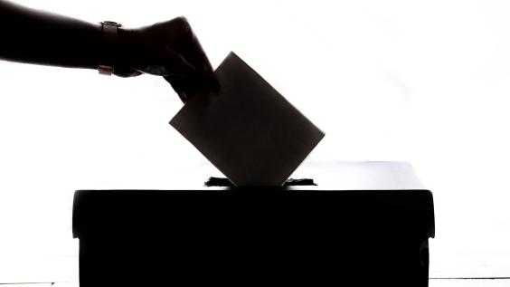 Person dropping off ballot