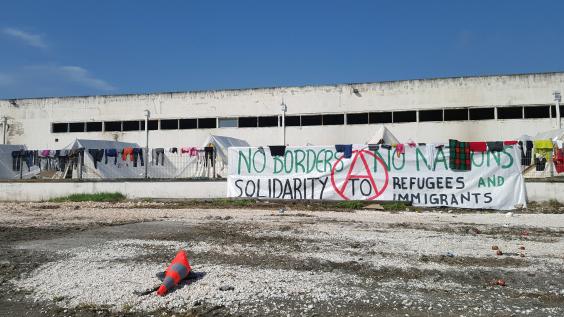 Larissa, Greece, March 19, 2016: Refugees living in tents. 
