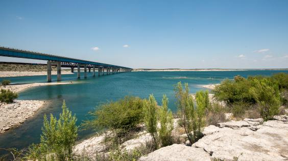 Amistad Reservoir at U.S.-Mexico border