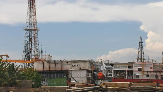 Oil rig on the Venezuelan coast