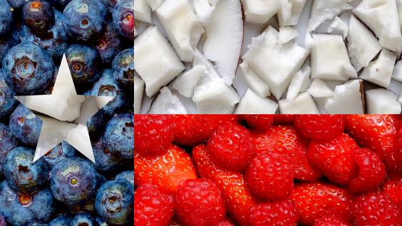 Texas Flag made of fresh and colorful sliced fruits