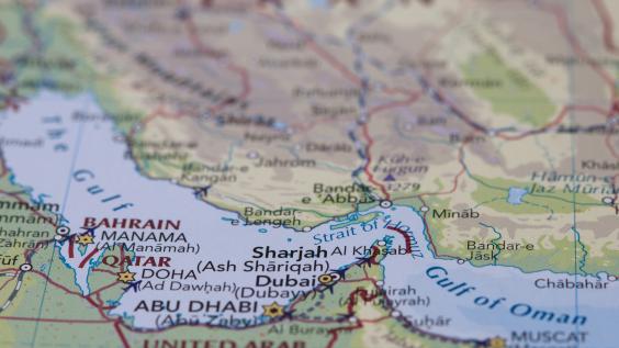 map showing Strait of Hormuz