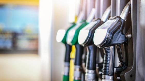 Fuel pumps station close up