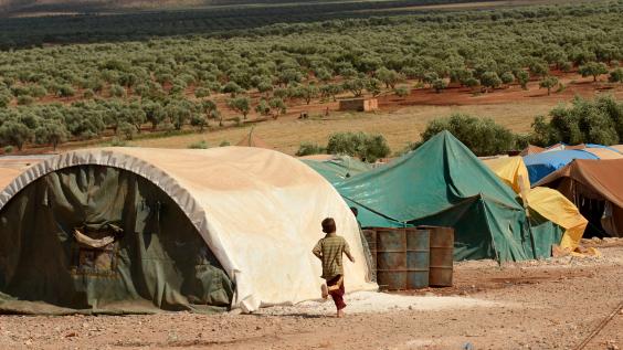 IDLIB, SYRIA - Jun 17, 2013: Internally displaced child Syrian refugees 