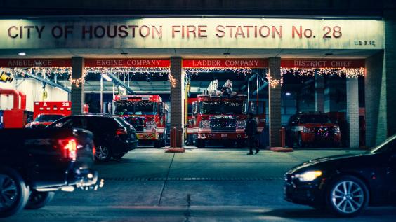 Outside view of Houston fire station no. 28