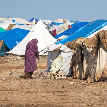 Woman at refugee camp in Syria