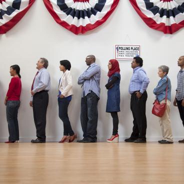 Line for voting in a US election