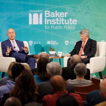 Houston Mayor John Whitmire in discussion with fellow Ed Emmett