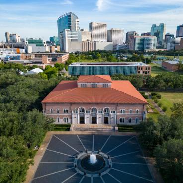 Drone view of Baker Hall