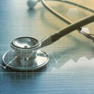 A graph overlays a stethoscope.