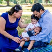 A family at a park.