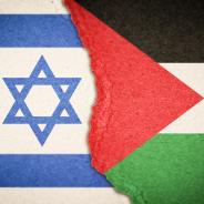 Israeli and Palestinian flags