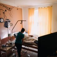 A patient receives intensive at-home treatment.